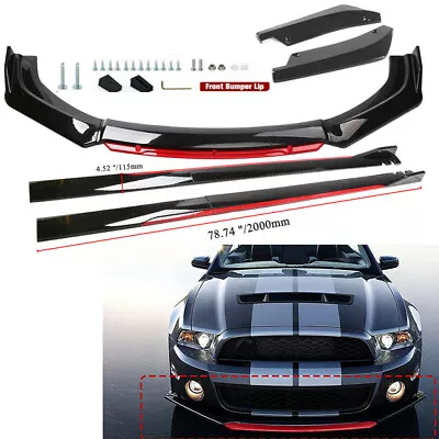 For Ford Mustang GT3 Front Bumper Lip Spoiler Splitter 78.7 Side Skirts Rear Lip • $99.99