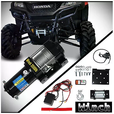 WIN2B 3500lb 12V Electric Recovery Winch Kit W/ Steel Cable For ATV UTV Boat Car • $113.99