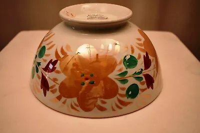Antique Dutch Pottery Bowl Petrus & Regout Maastricht Holland Gilt Floral Old 29 • $116.22
