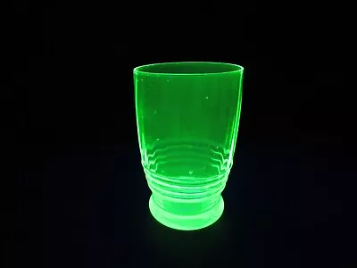 Art Deco Uranium Lime Green Drinking Glass • £11.99