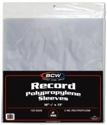 200 BCW 33 1/3 Record Album Poly Sleeves 12-3/4 X 13 - Acid Free - Archival Safe • $38.49