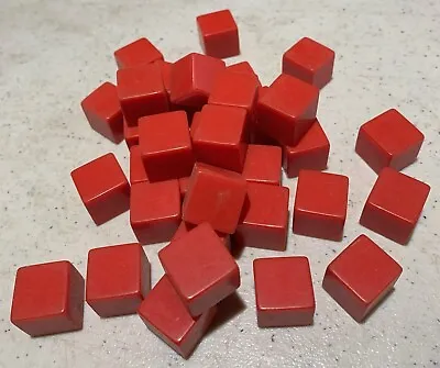 Vintage Bakelite Findings.  Lustrous Red Cube Dice 9/16  Diameter. 100s Avail. • $1