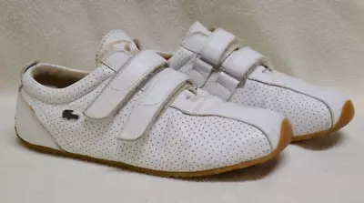 Lacoste Trinity Punched Womens White Leather Low Flat Trainers/Shoes Size UK 5 • $80