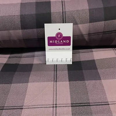 Plaid Scottish Tartan Check Cotton Drill Upholstery Workwear Fabric 150 Cm M1718 • £1.50