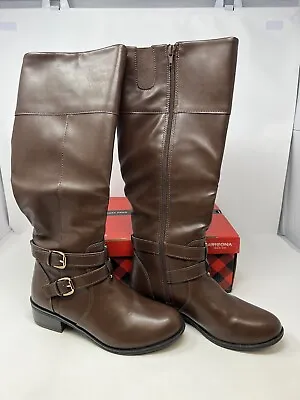 Arizona Denver Faux Leather Memory Foam Tall Wide Calf Boots Women's 8 M NEW • $24.95