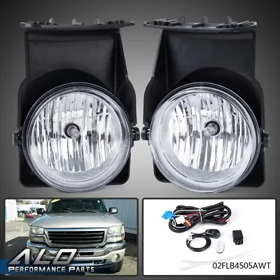 Fit For 03-06 Gmc Sierra 1500 2500 3500 Clear Lens Fog Lights+wiring+switch Kit • $27.17