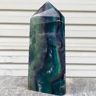 2.31lbNatural Beautiful Color Fluorite Crystal Obelisk Quartz Healing Wand Point • $11.06