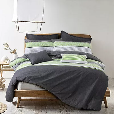 100% Cotton Single/Double/Queen/King Size Bed Quilt/Duvet Cover Set- Emerald • $45