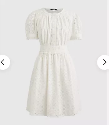 J Crew Button-front Mini Dress In Eyelet Item BI650 Color: IVORY Size: 4 • $12.50