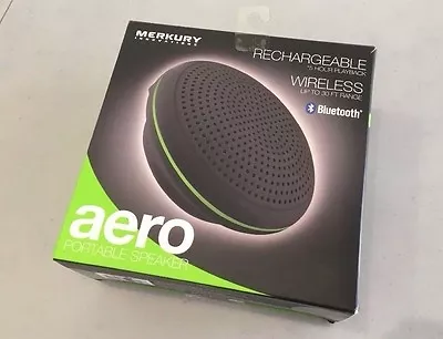 NEW! MERKURY Innovations 'AERO' Black Green Bluetooth Portable Speaker • $10