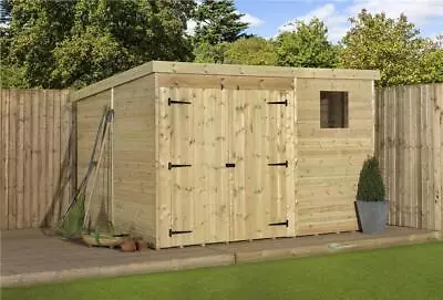 Empire 4500 Pent Garden Shed Wooden 10X4 10ft X 4ft PRESSURE TREATED TONGUE & GR • £736