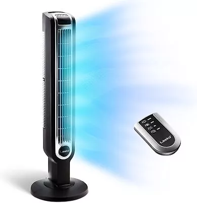 Lasko Oscillating Tower Fan 3 Quiet Speeds Timer Remote Control 36  Black 2511 • $57.22