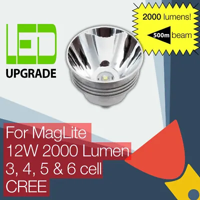 MagLite LED Conversion/upgrade Bulb 2000LM Torch/flashlight 3 4 5 6 D Cell • £49.95