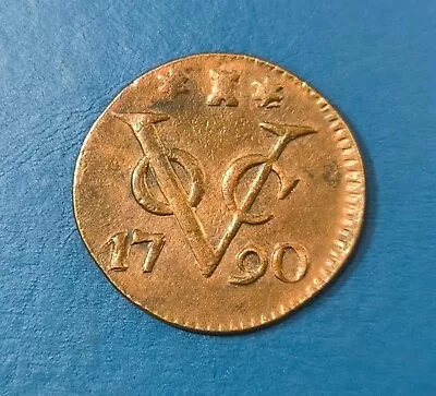 1790 Dutch Netherlands Colonial Voc Duit New York Penny Zeeland Grade Coin_E15 • $15