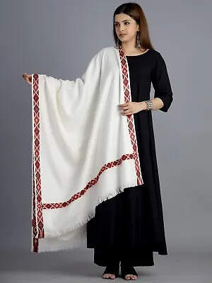Meditation Shawl Blanket Wool Shawl Or Wrap Oversize Scarf/Stole White Colors • $43.99