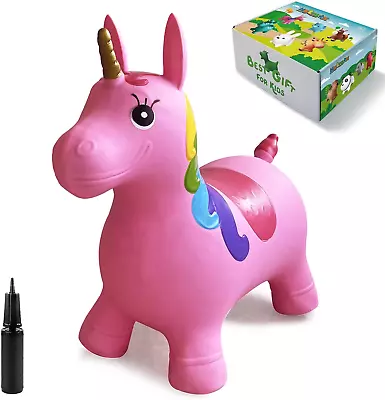 Unicorn Bouncy Horse Inflatable Bouncy Animals Hopper For Toddlers Ride On ... • $36.99