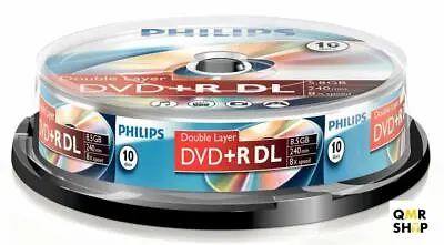 £10.99 • Buy 10 X Philips DVD+R DL Blank Recordable Disc 8.5GB 240 Mins 8x Speed