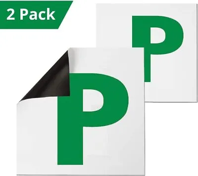 £1.99 • Buy 2 X New Driver Car Fully Magnetic  P  Plates For Cars Just Passed Car Drivers UK