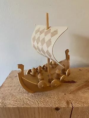Viking Small Wood Ship VIKINGASKEPP • $28.99