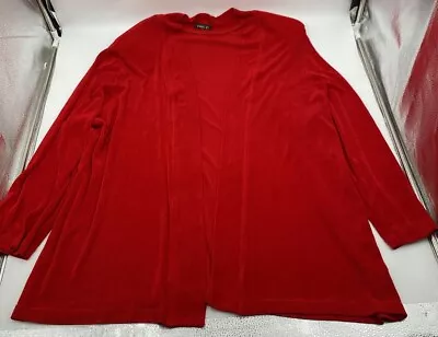 Vikki Vi Womens Cardigan Open Front Red VL9930 Size 2XL Pre-Owned Used Condition • $19.99