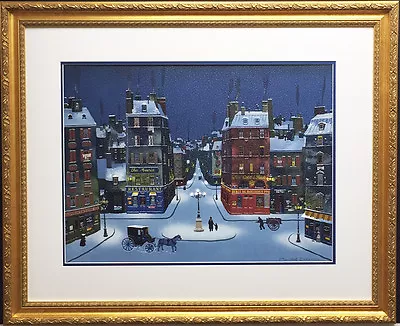 Michel Delacroix  NUIT DE DECEMBRE  Lithograph CUSTOM FRAMED Art Print NEW Paris • $249.99