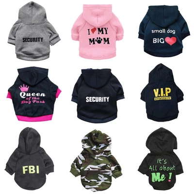 £7.19 • Buy Security Dog Hoodie Small Dog Clothes Warm Puppy Coat Sweatshirt Hoodie For Dogs