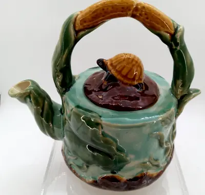 Ceramic Majolica Turtle Teapot With Lid • $29