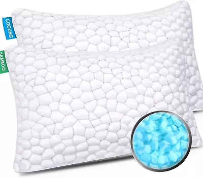 Cooling Bed Pillows - 1&2 Pack Shredded Memory Foam Bamboo Various Sizes • $42.40