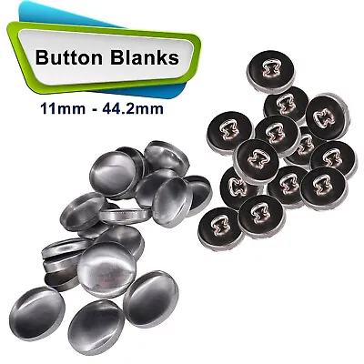 £7.55 • Buy 11mm-44.2mm Silver Round Covered Blanks Buttons Sewing Craft Scrapbook Blazers