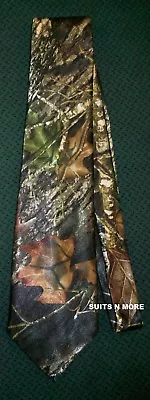 Mens Mossy Oak Camouflage Break Up Camo Long Dress Tie Wedding Skinny 2.3/4  • $16.95