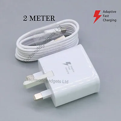 £11.95 • Buy Fast Charger Adapter Plug & 2M USB Charging Cable For Samsung Galaxy Phones Lot