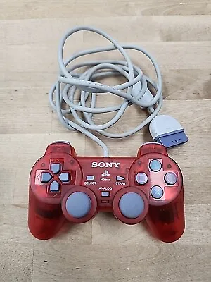 Genuine Official Sony PlayStation Controller  Transparent RED For PS1 PS2 • $30.37