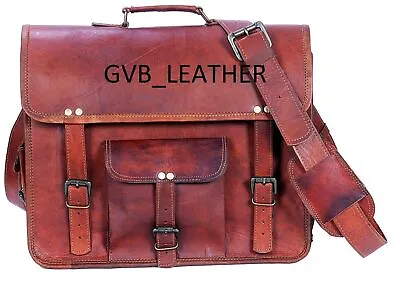 17  Men's Proud Genuine Leather Messenger Shoulder Laptop Case Briefcase Bag • $51.97