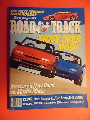 ROAD & TRACK July 1990 Capri Vs Miata • $7.50