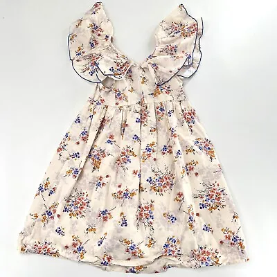 $31.50 • Buy Zara Girls Sz 13-14 Cream Maxi Dress Layered Upper High Waist Floral Print Long