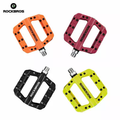 ROCKBROS MTB Road Bike Nylon Pedals Lightweight Widen 9/16  DU Bearing Pedals • $19.94