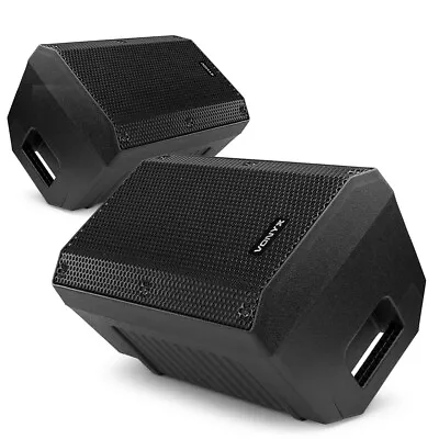 Pair Of 8  Active Foldback Stage Monitors - Vonyx VSA08BT PA Wedge Speakers • £249