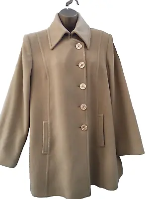 Paul Costelloe Coat Jacket  Light Camel Beige Lambswool & Angora  Chic  Uk 12 • £39.99