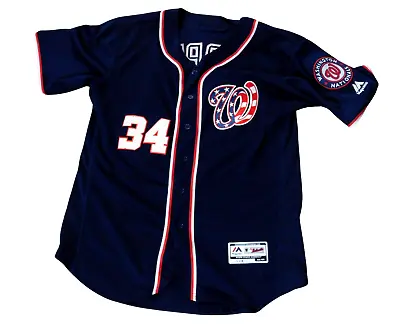 $49.99 • Buy Washington Nationals Bryce Harper #34 Majestic Flex Base Jersey Size 44 Baseball