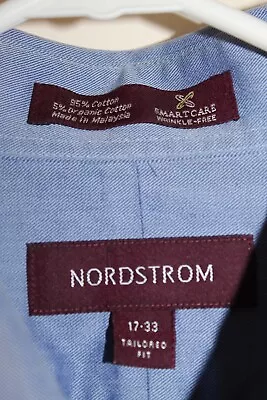 John W. Nordstrom Tailored Fit Dress Shirt Men's 17 - 33 Organic Cotton Blend • $4.99