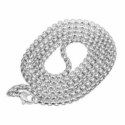 Designer Inspired Genuine 18K White Gold Filled 3mm 20  Round Box Chain Necklace • $18.74