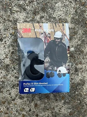 3M™ PELTOR™ ProTac III MT13H220P3E Slim Headset Black Helmet Attached • $35