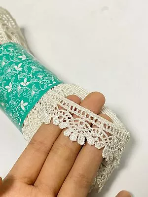 28 Yards X 1  Fancy Shuttle Lace For Clothes Dupattas - Vintage Boho Elegance • $6.99