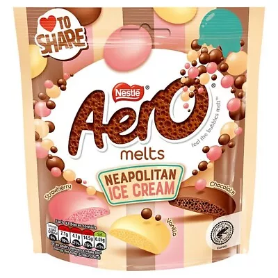 Aero Melts Chocolate Neapolitan Ice Cream Sharing Bag 86g Fast Free Dispatch  • £6.99