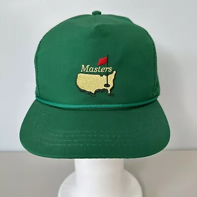 Masters Vintage Derby Cap Made In The USA Golf Embroidered Green Adjustable • $35.10