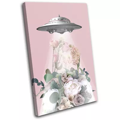 UFO Space Flowers Floral Abstract SINGLE CANVAS WALL ART Picture Print • $64.99