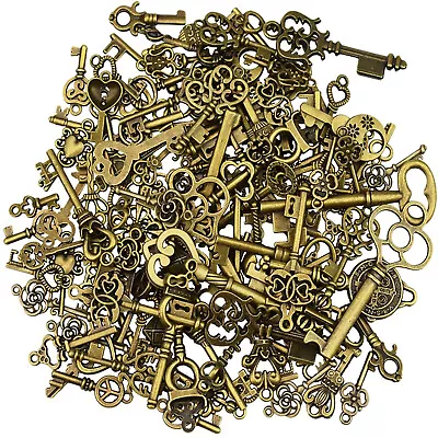 125Pcs/lot Vintage Style Antique Skeleton Furniture Cabinet Old Lock Keys Jewels • $13.04