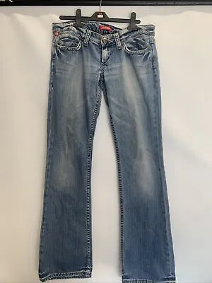 £35.99 • Buy Indian Rose Low Rise Bootcut Jeans Size W32 L32 Embroidered Badge Rare