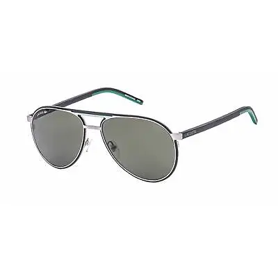 Lacoste Men's Sunglasses Full Rim Shiny Grey Metal Aviator Shape Frame L193S 035 • $40