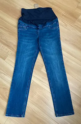 Ladies Next Generation Maternity Blue Denim Jeans Over Your Bump Size 10 S NWT • £14.50